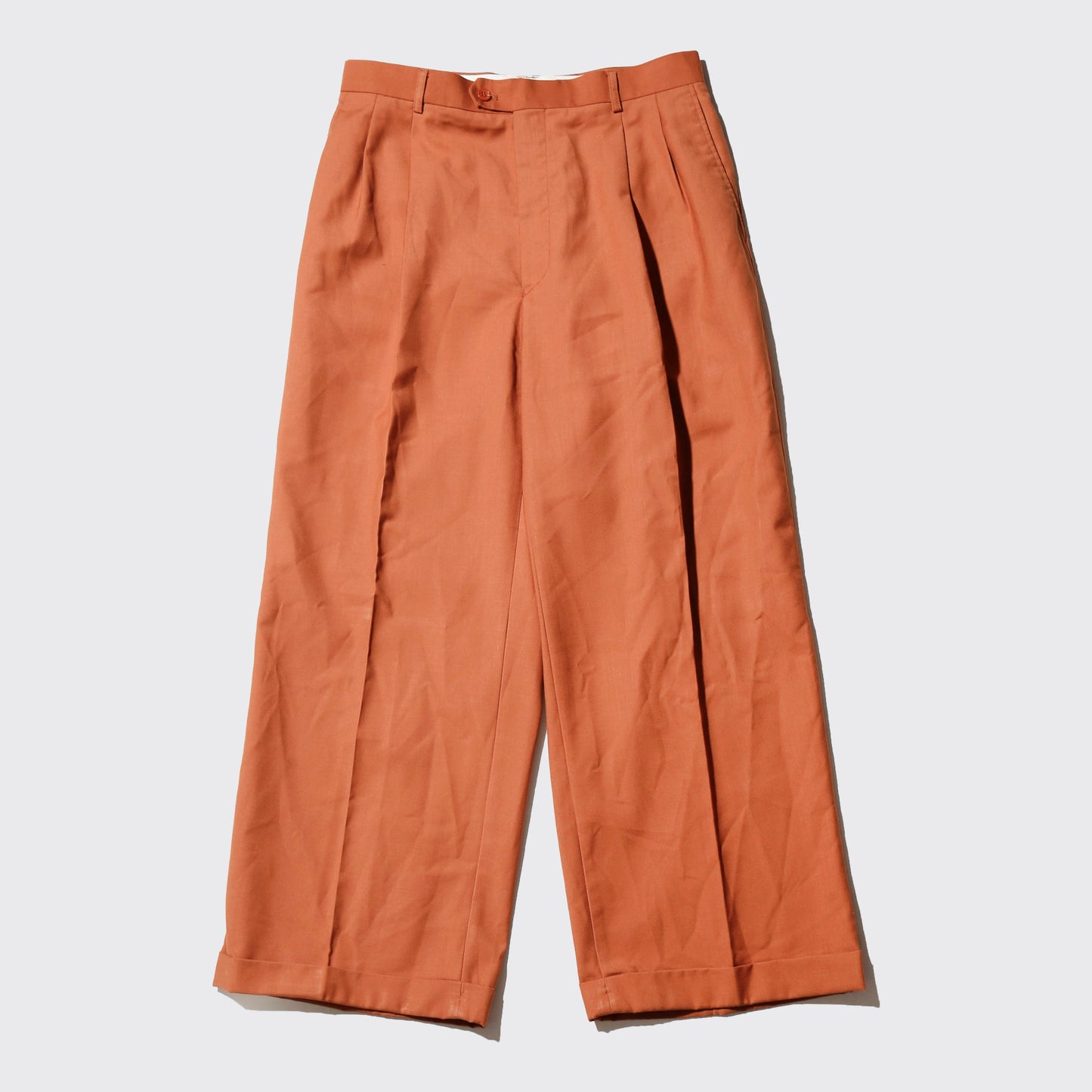 vintage teracctta tucked wide slacks
