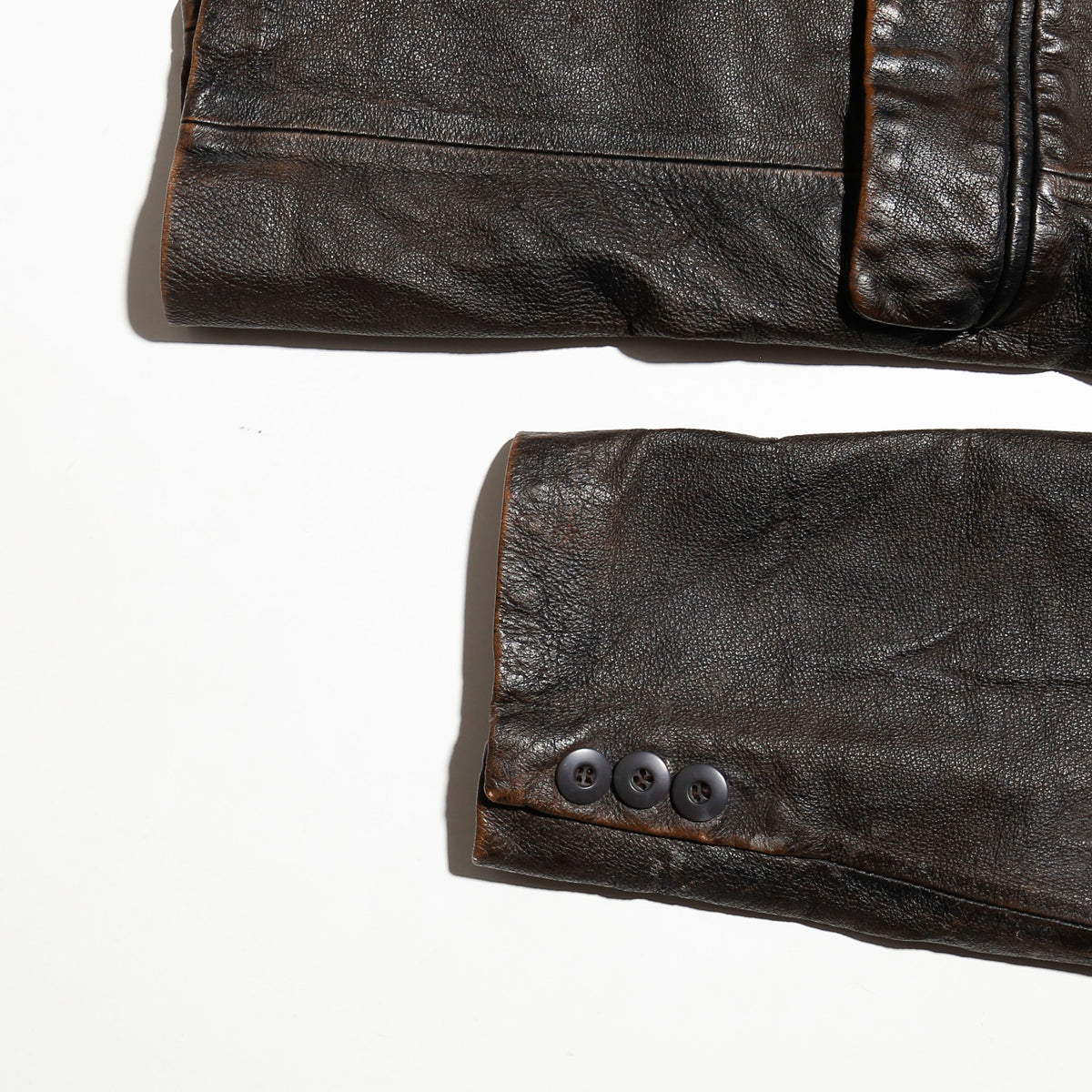 vintage dust leather tailored jacket with kapper badge