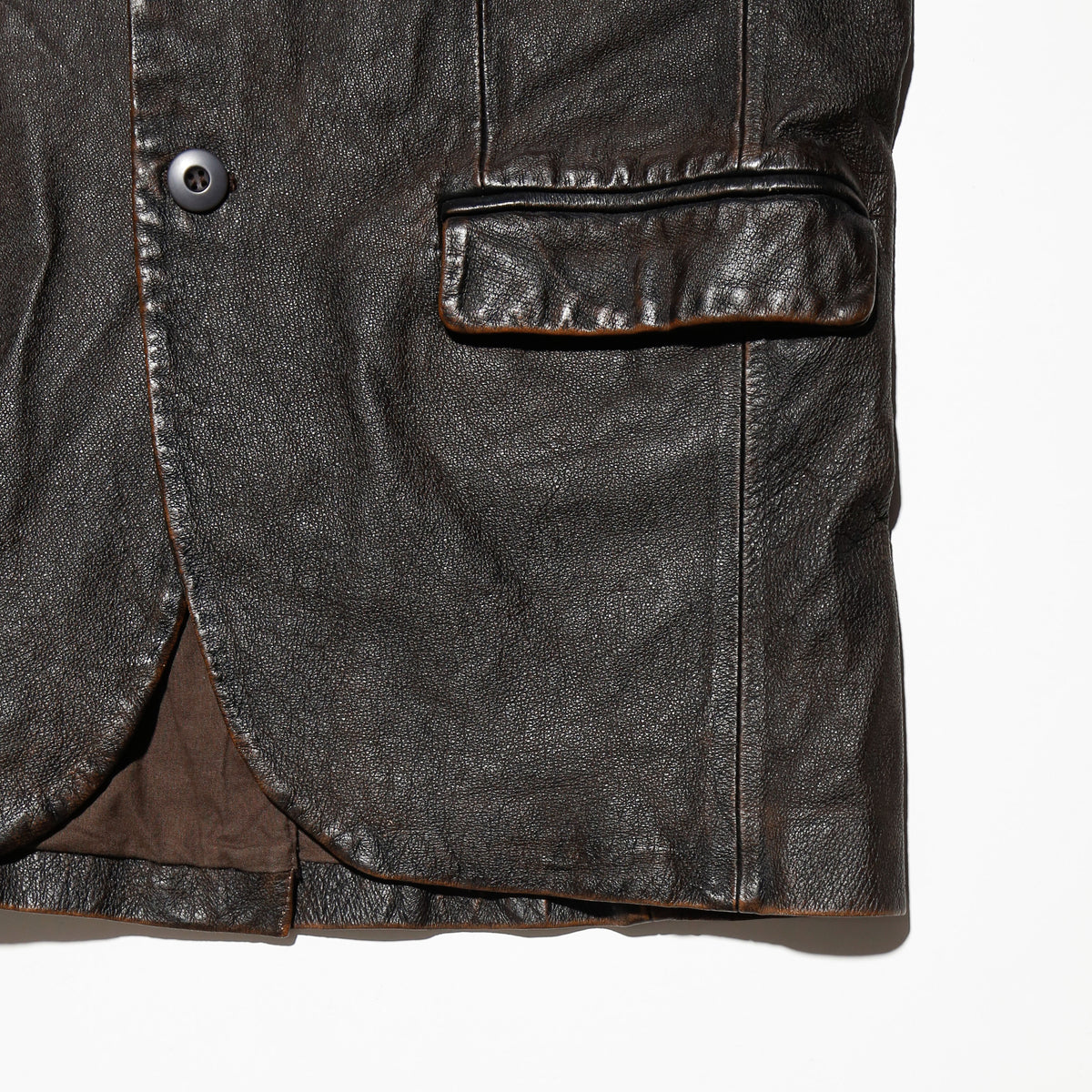 vintage dust leather tailored jacket with kapper badge