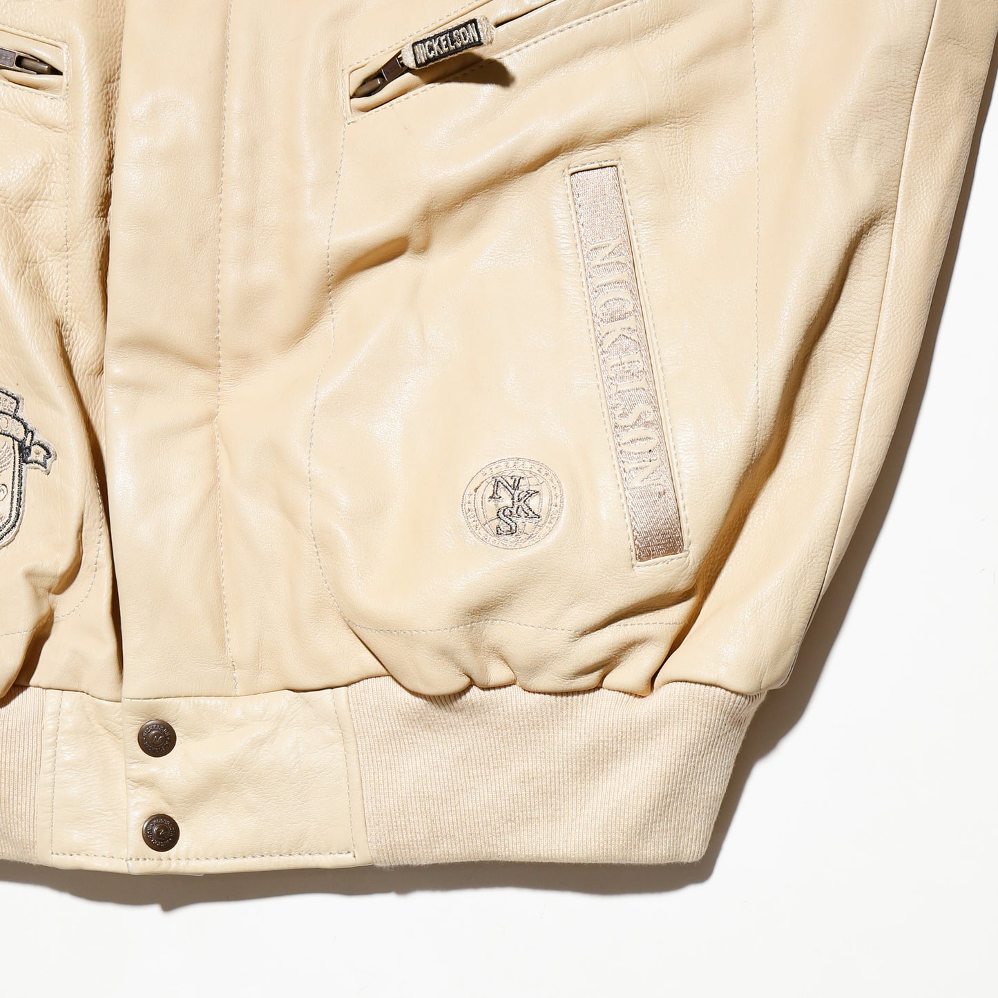 vintage nickelson g-1 type leather jacket , with detachable boa collar