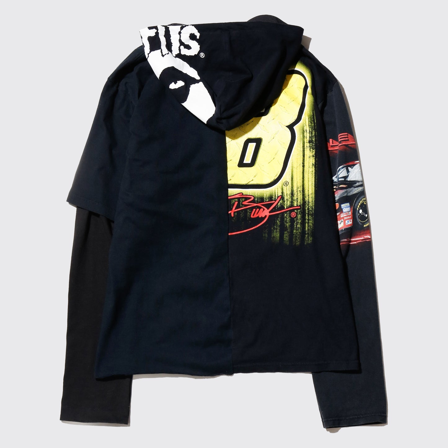 *one-off hybrid hooded cut sew