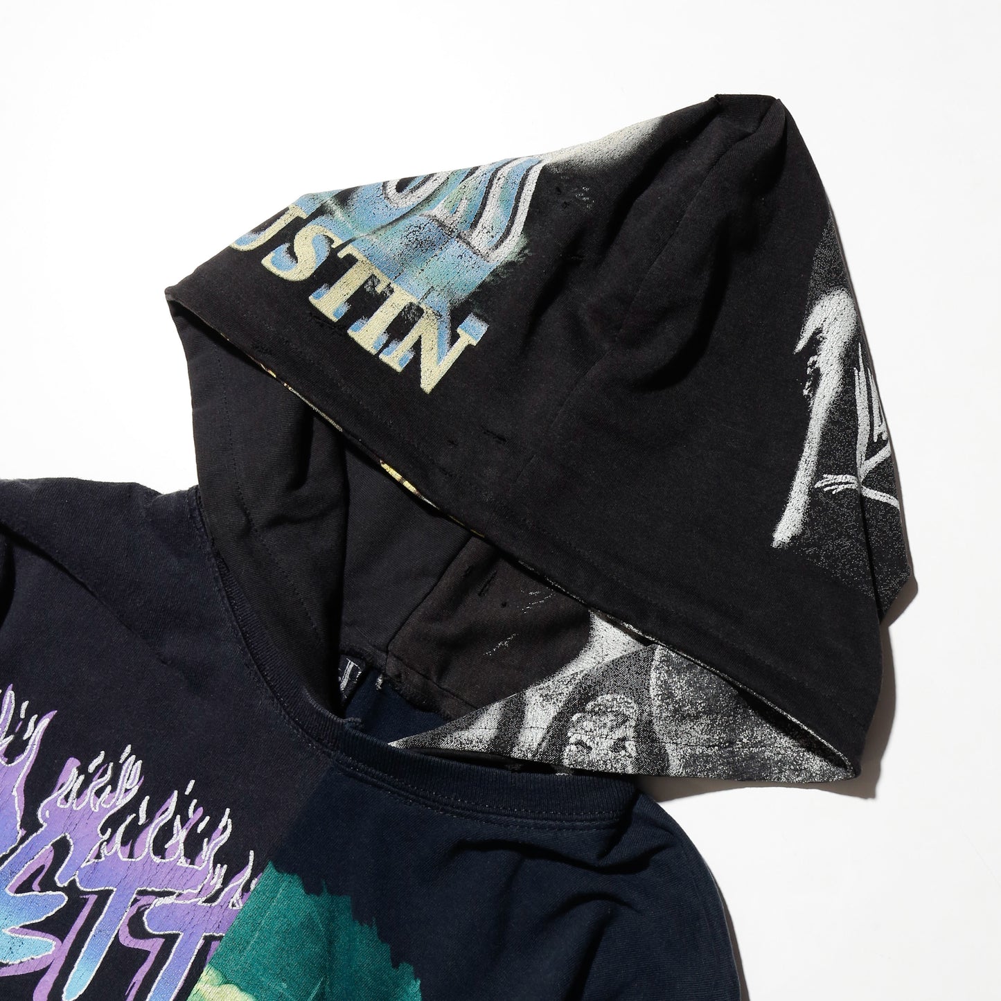 *one-off hybrid hooded cut sew