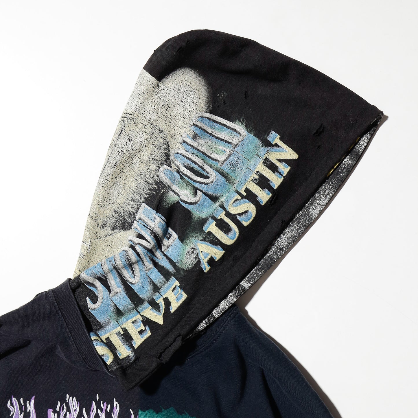 *one-off hybrid hooded cut sew