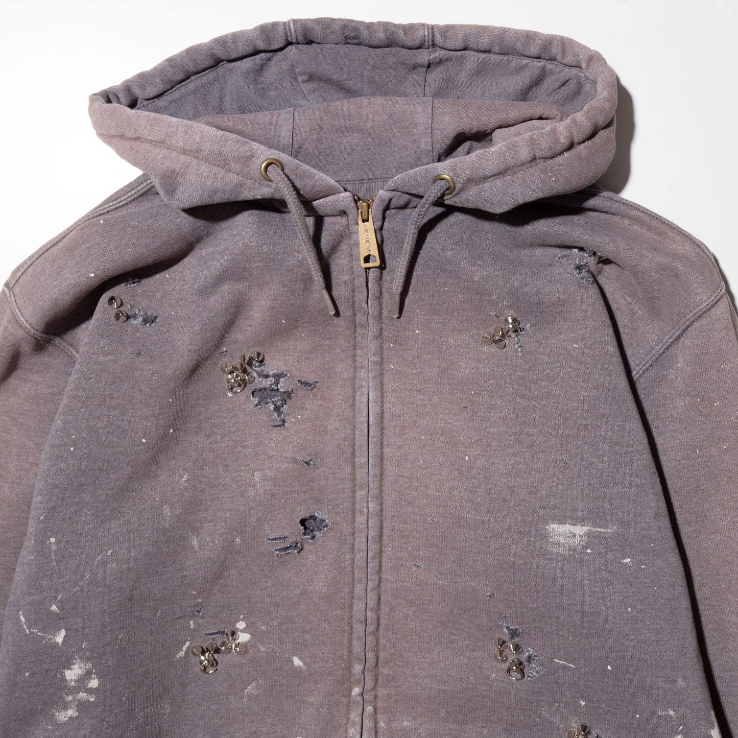 vintage carhatt studs broken hoodie
