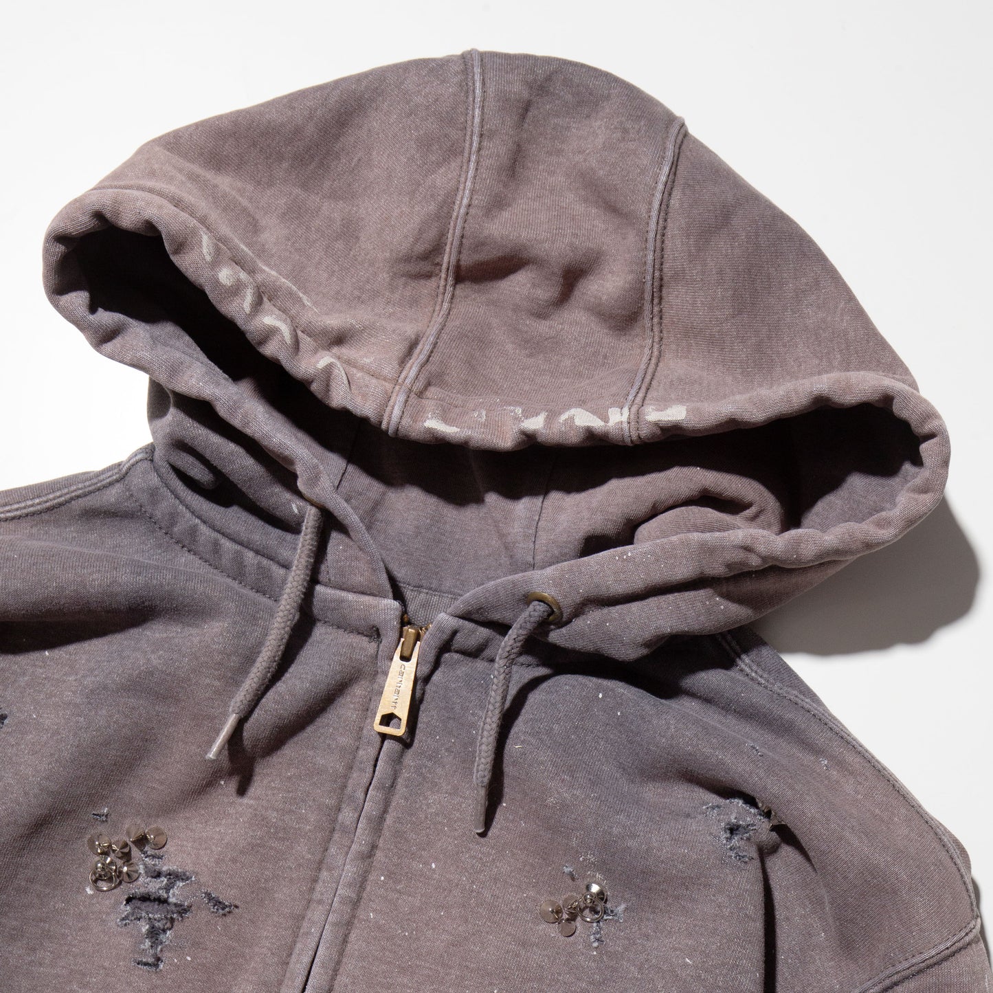 vintage carhatt studs broken hoodie