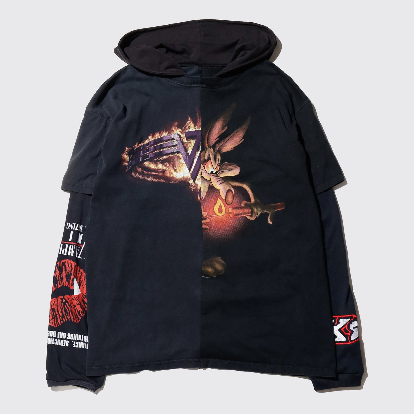 *one-off hybrid hooded cut sew