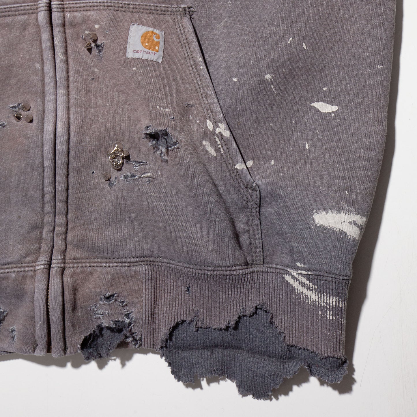 vintage carhatt studs broken hoodie