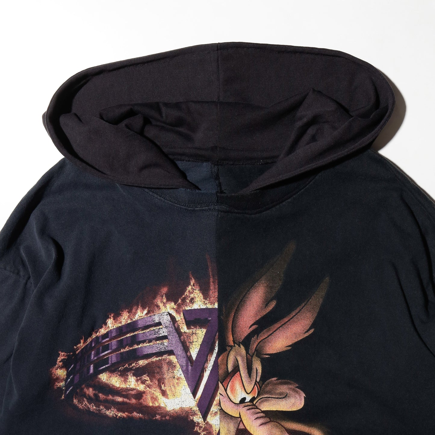 *one-off hybrid hooded cut sew