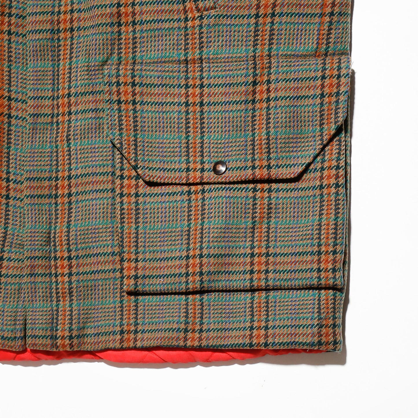 vintage uk check wool storm jacket , with copper badge