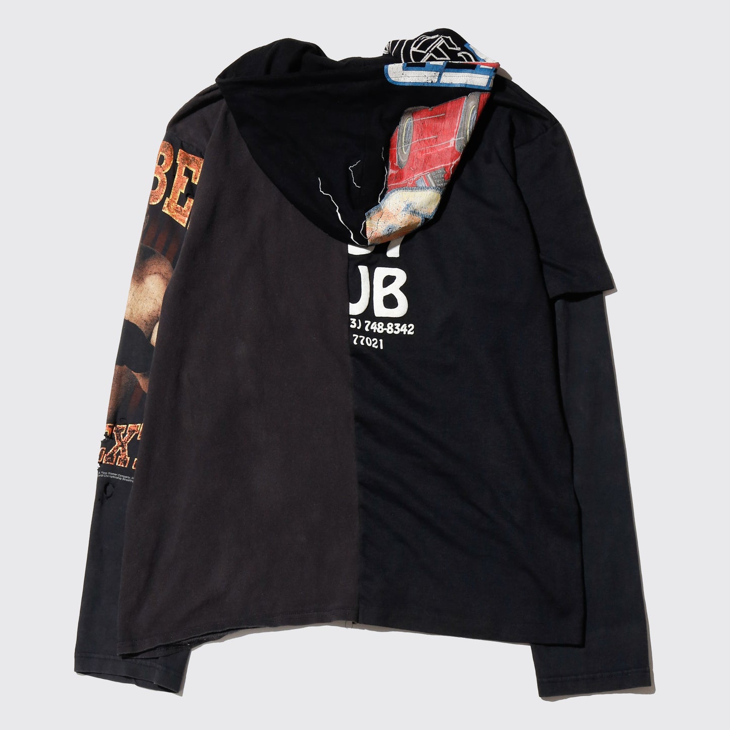 *one-off hooded hybrid cut sew