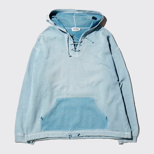 vintage distressed lace up hoodie