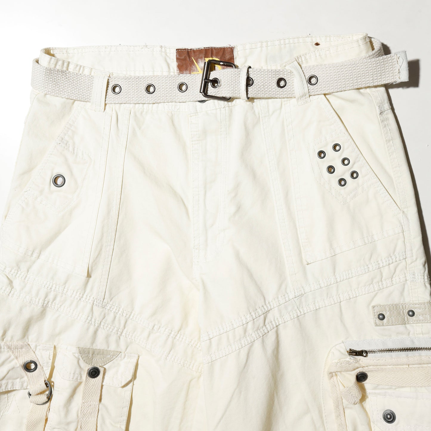 vintage belted utility cargo shorts