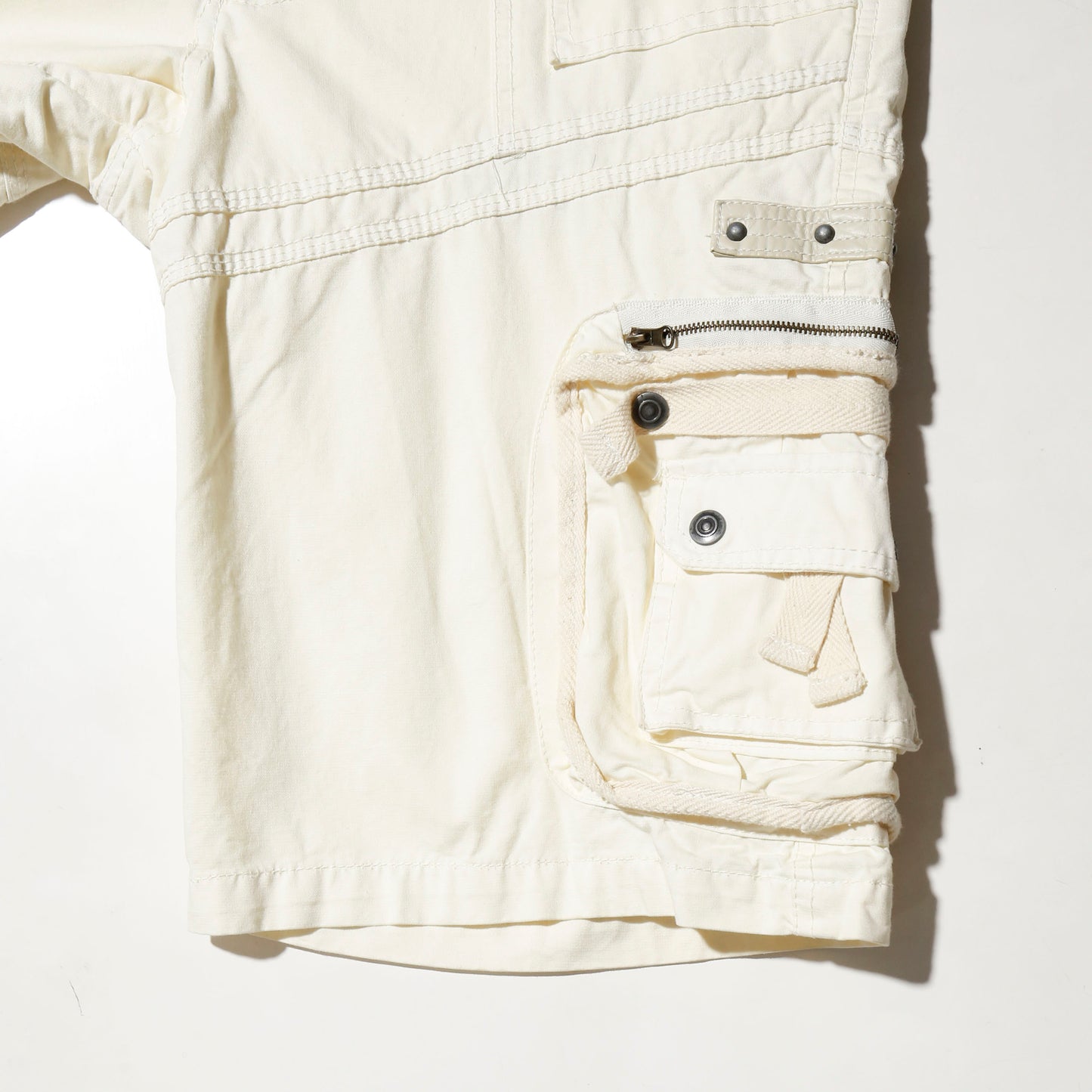 vintage belted utility cargo shorts