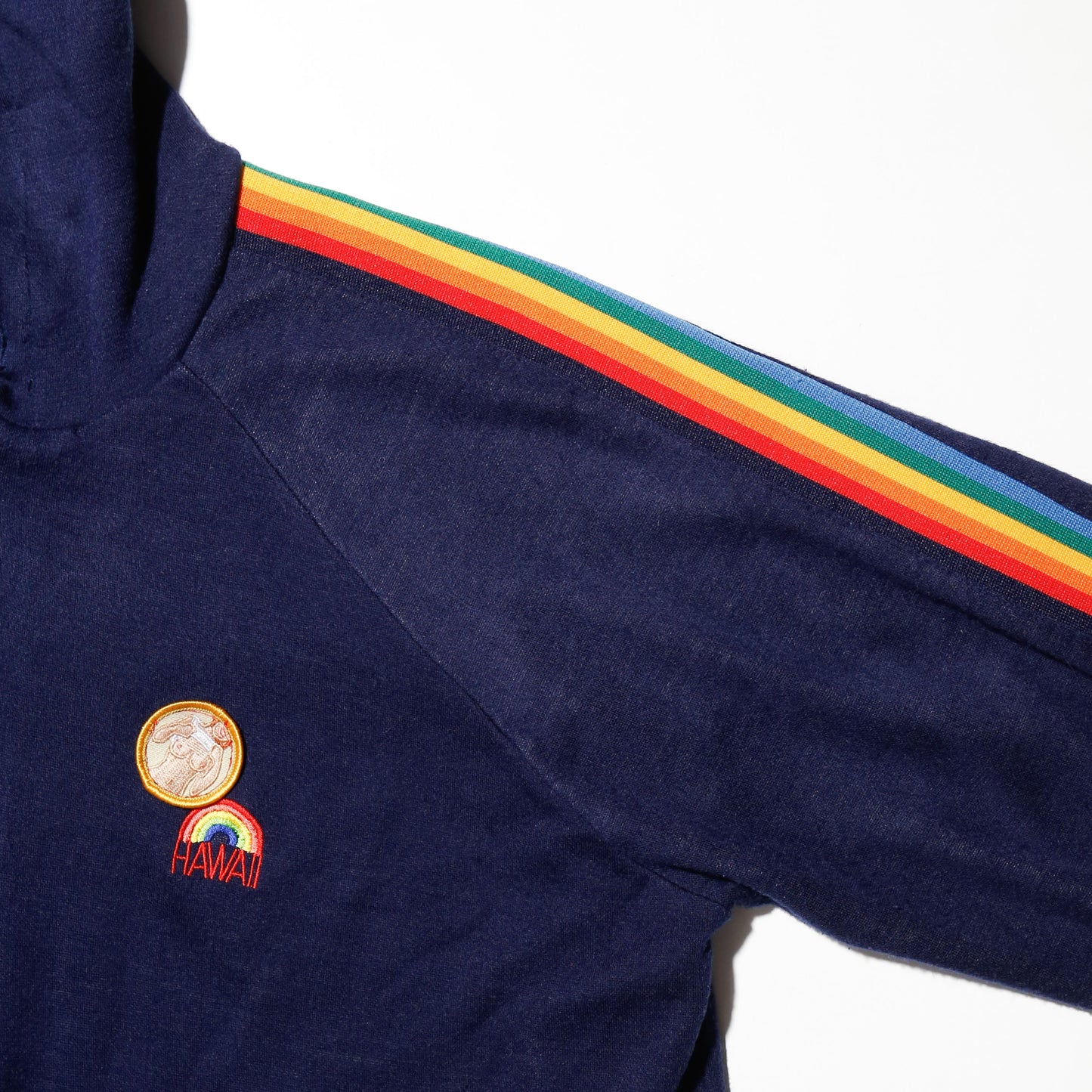 vintage patched rainbow track hoodie