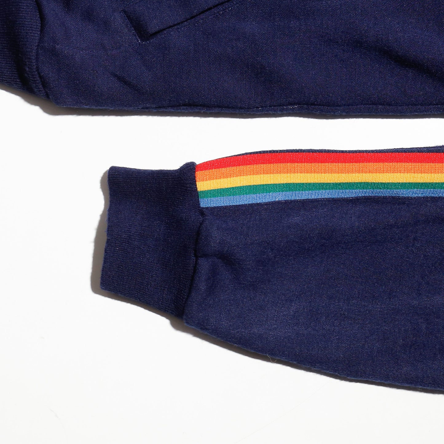 vintage patched rainbow track hoodie