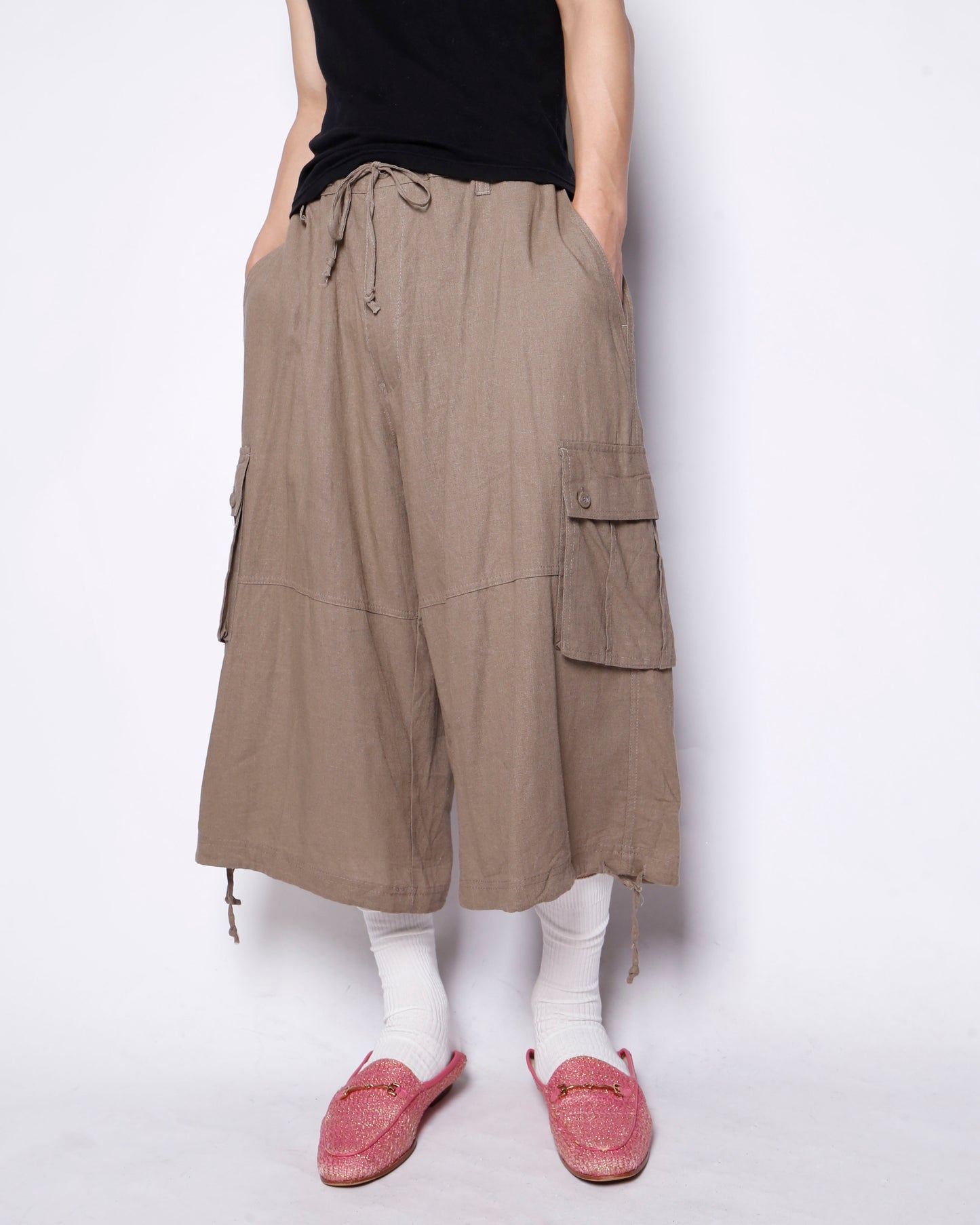 vintage bermuda linen cargo shorts