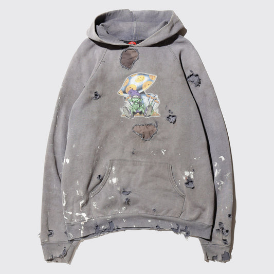 *one-off 90's Mushrooms alien broken hoodie