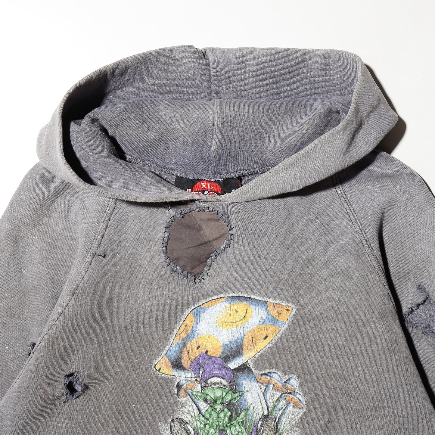 *one-off 90's Mushrooms alien broken hoodie