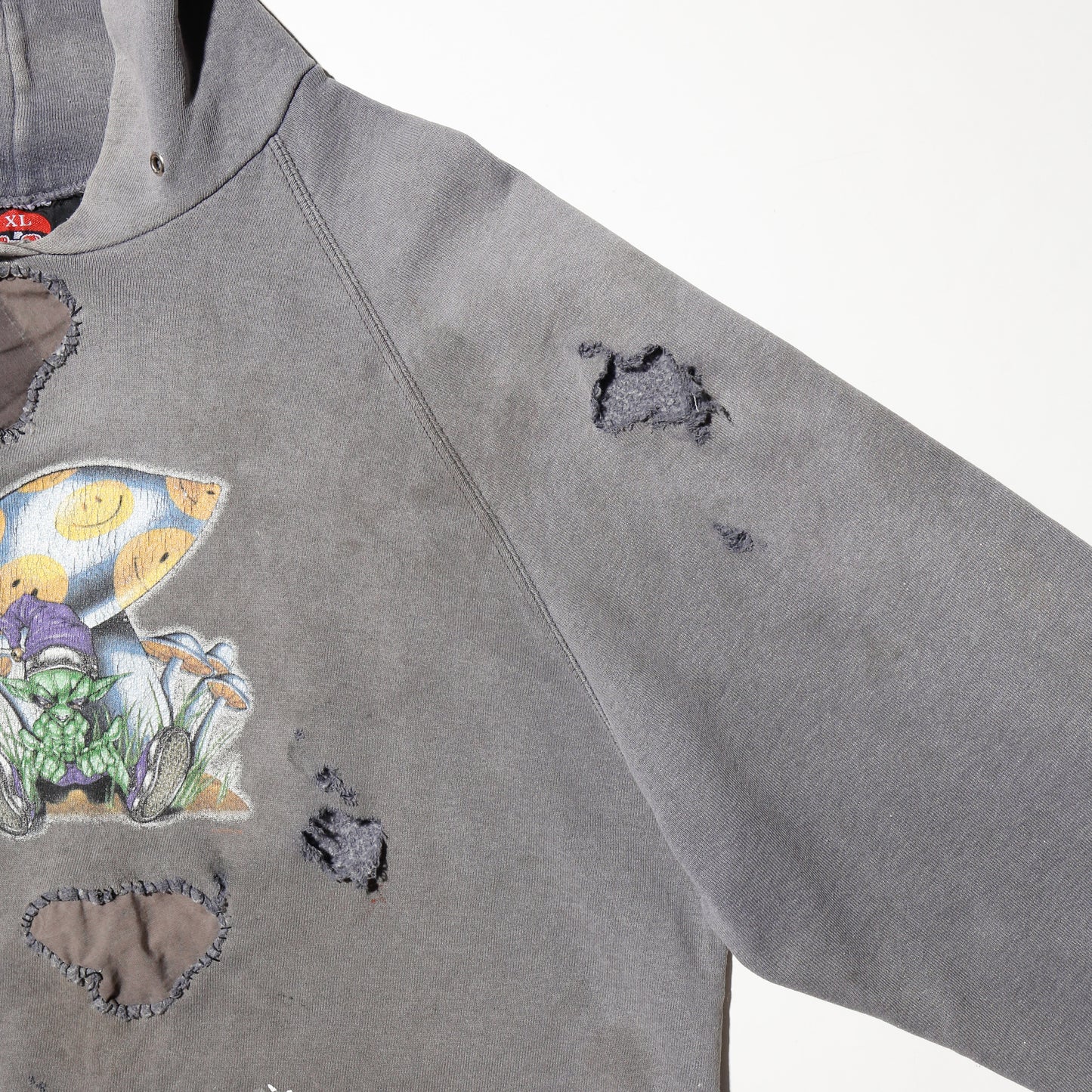 *one-off 90's Mushrooms alien broken hoodie