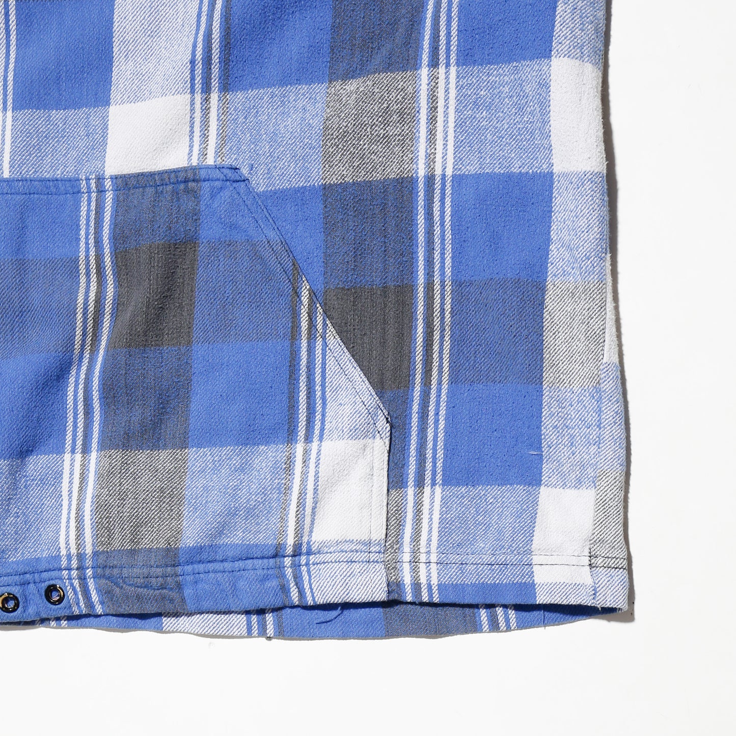 *one-off hybrid check hoodie, with copper badge