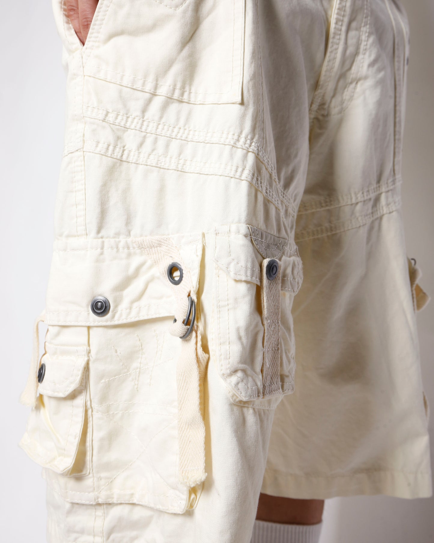 vintage belted utility cargo shorts