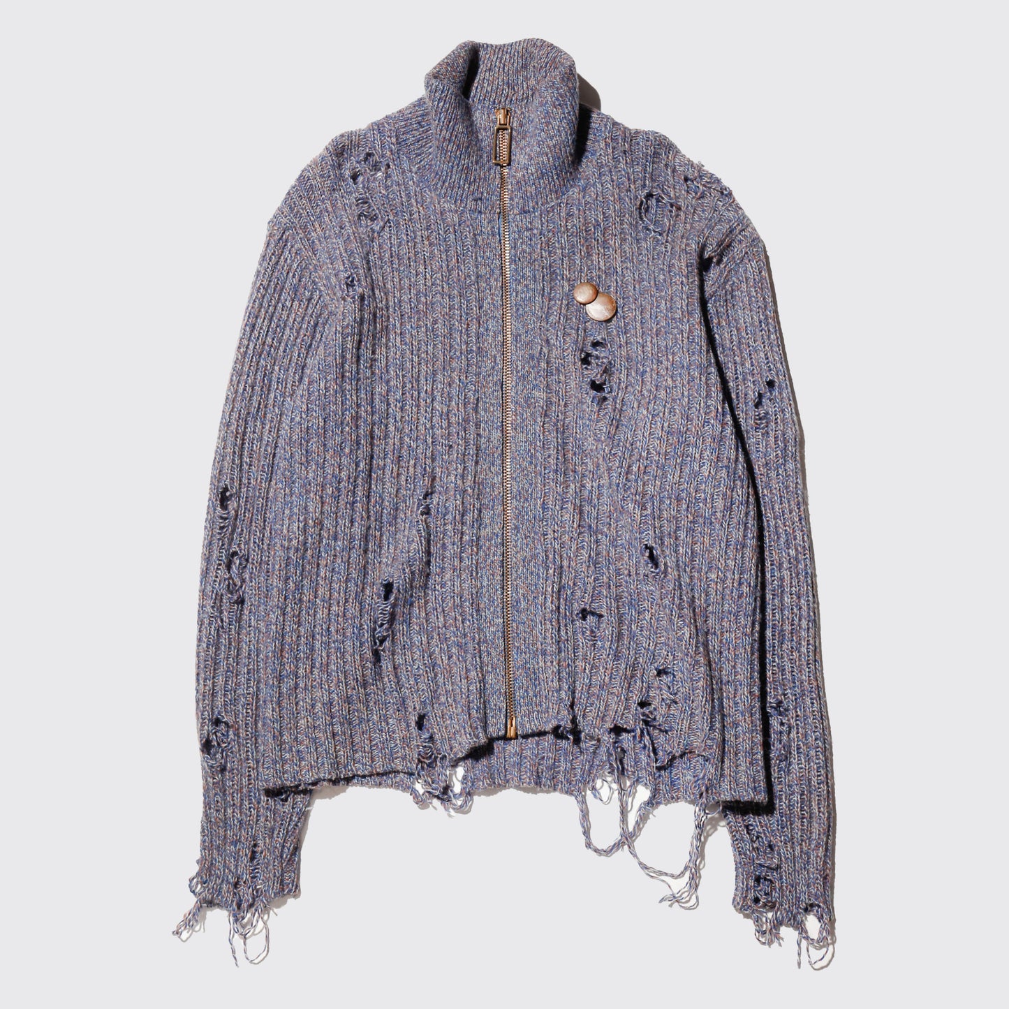 *one-off melange broken drivers sweater with kapper badge