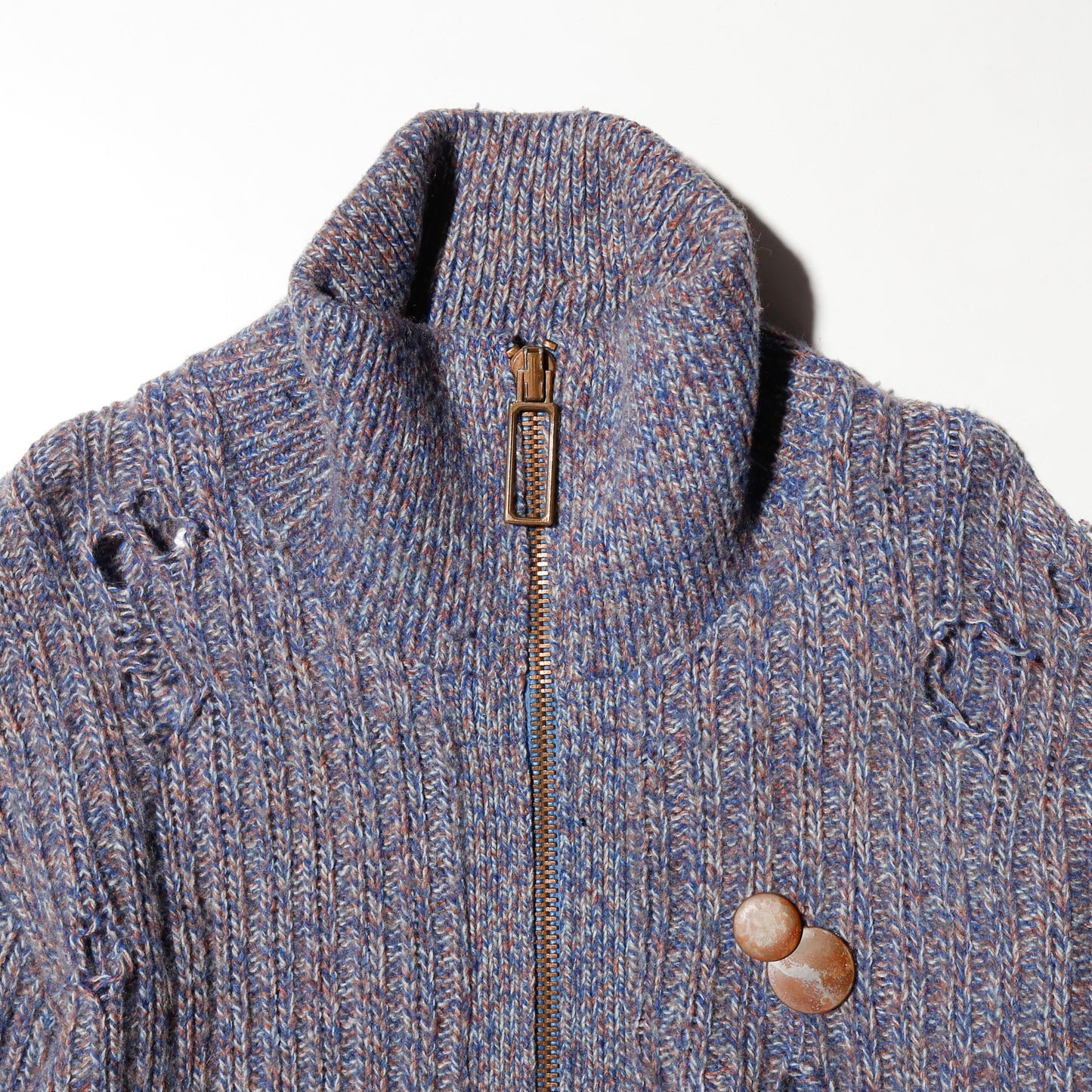 *one-off melange broken drivers sweater with kapper badge