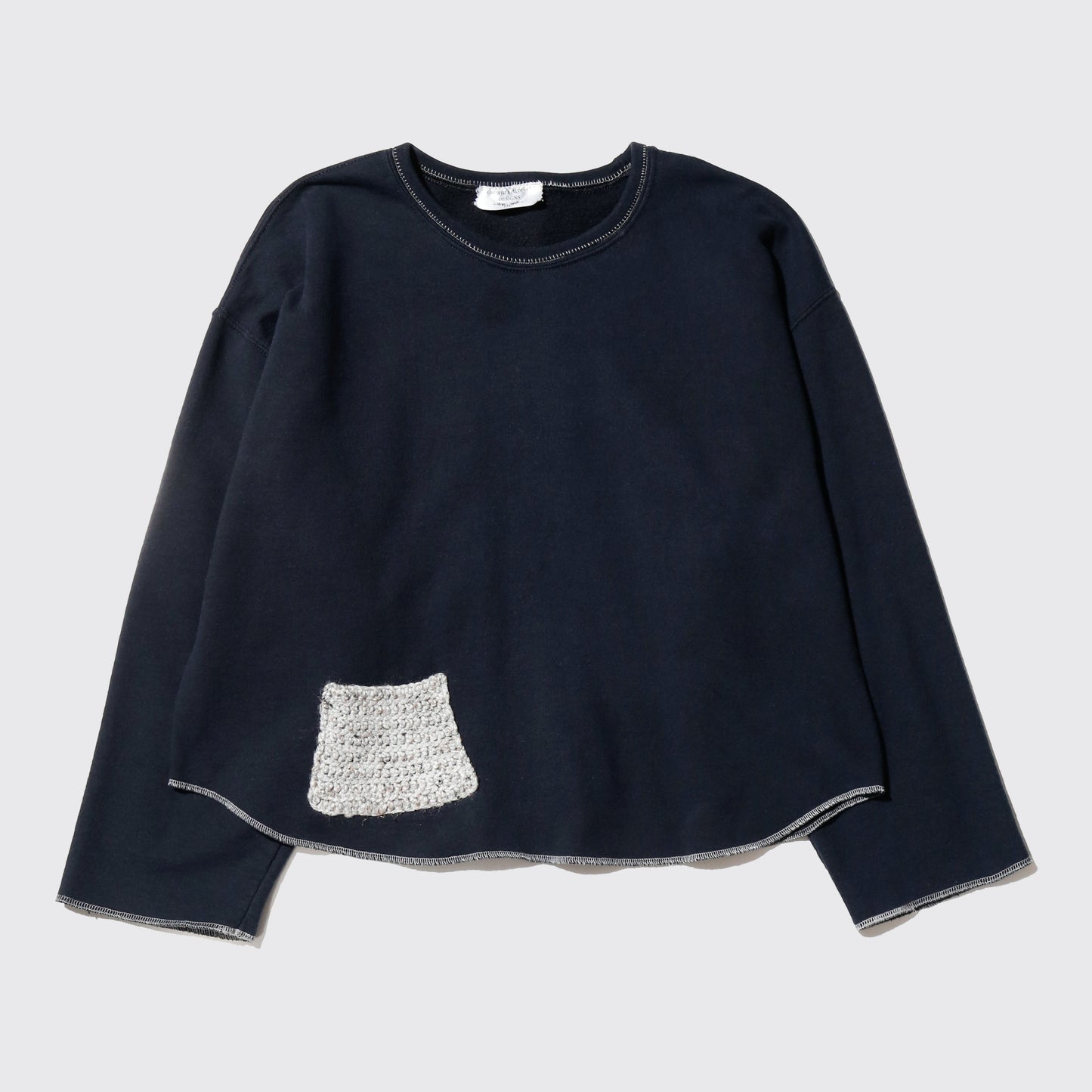 vintage cropped crochet pocket cut sew