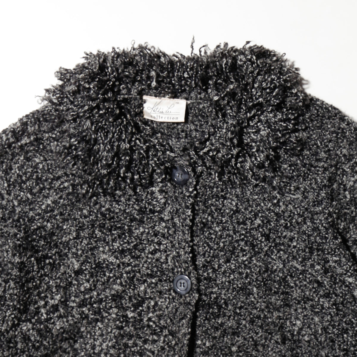 vintage fuzzy collar frost knit jacket