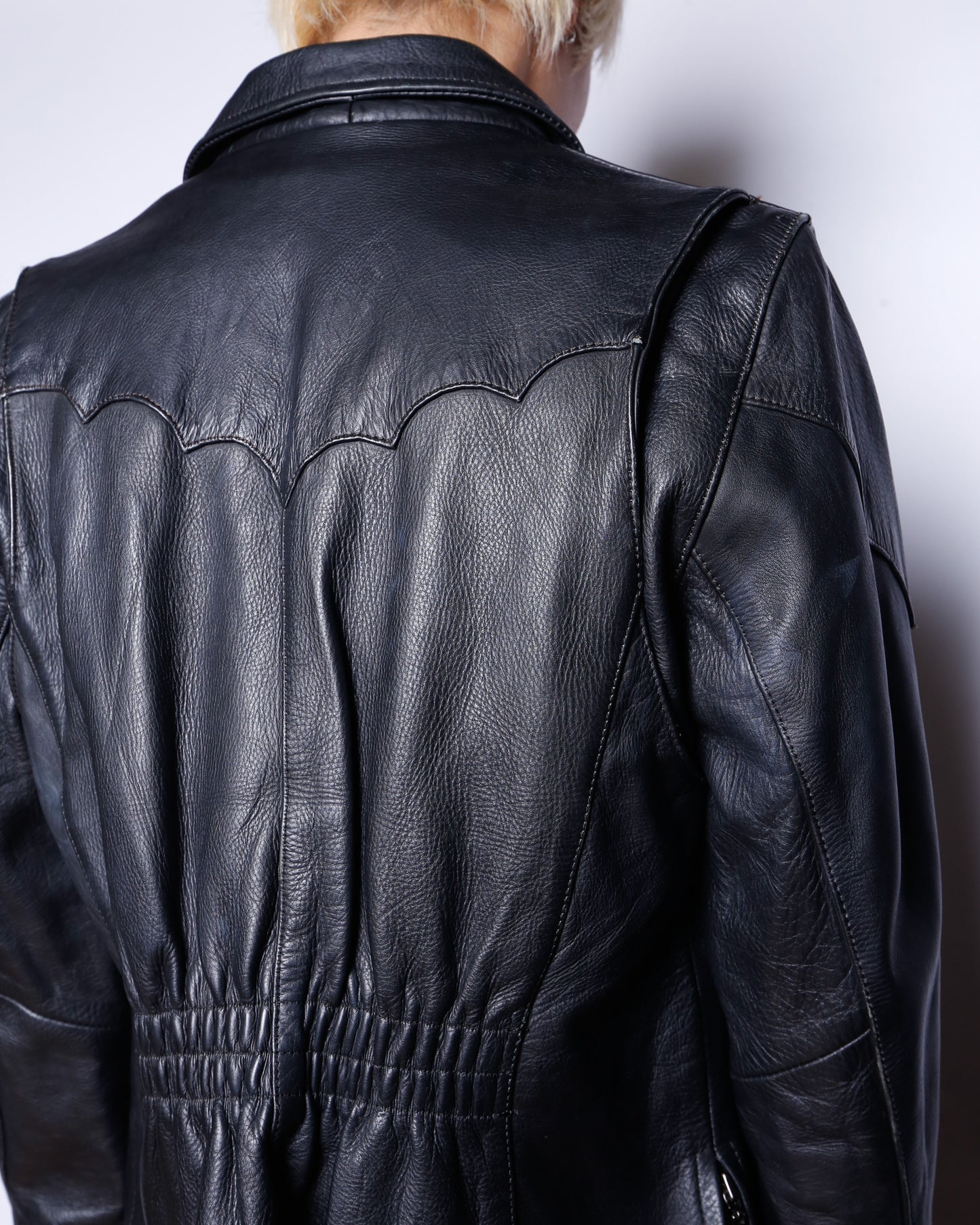 vintage western single leather jacket