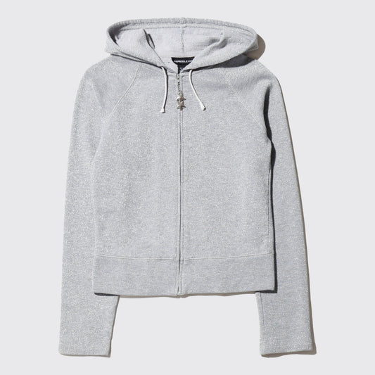 vintage shinny cropped hoodie