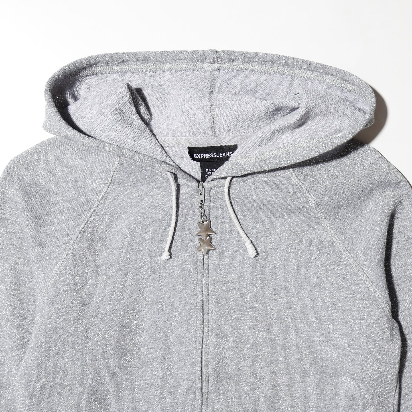 vintage shinny cropped hoodie
