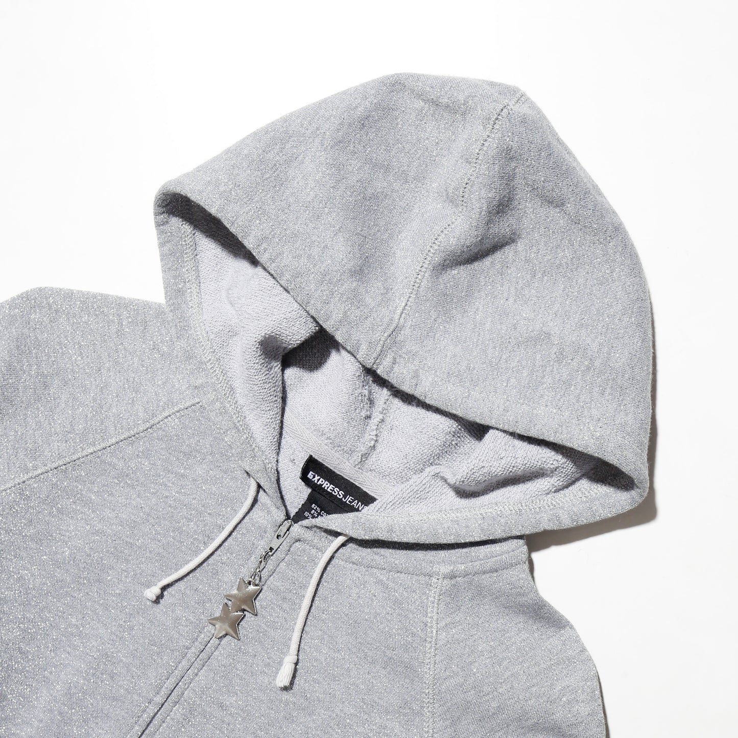 vintage shinny cropped hoodie