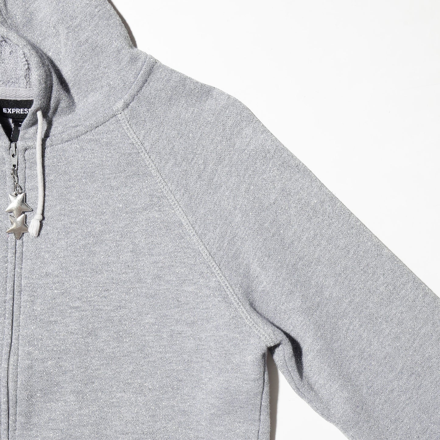 vintage shinny cropped hoodie