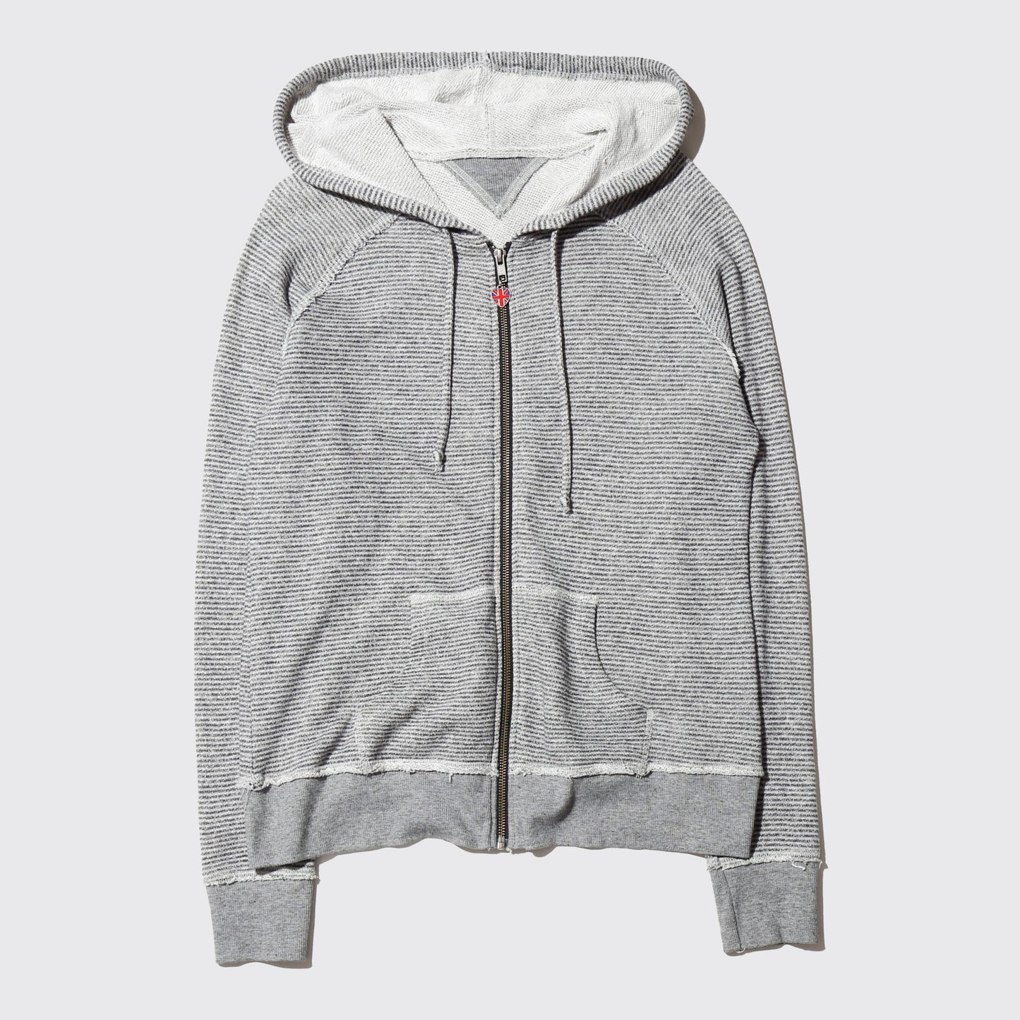 vintage uk charm border knit hoodie
