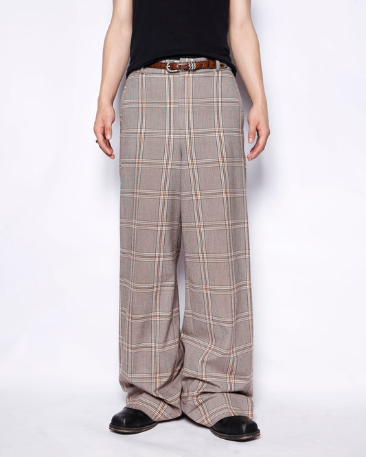 vintage banana republic check wide slacks