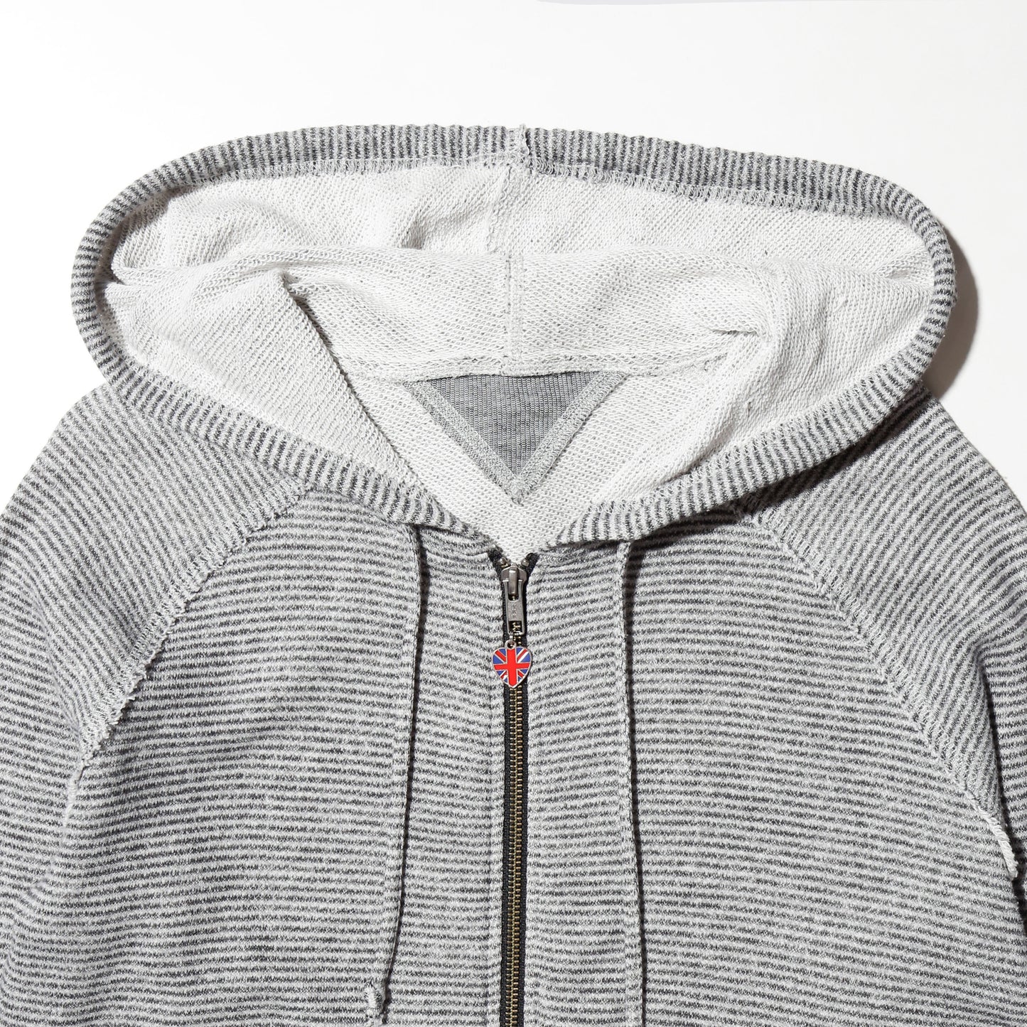 vintage uk charm border knit hoodie