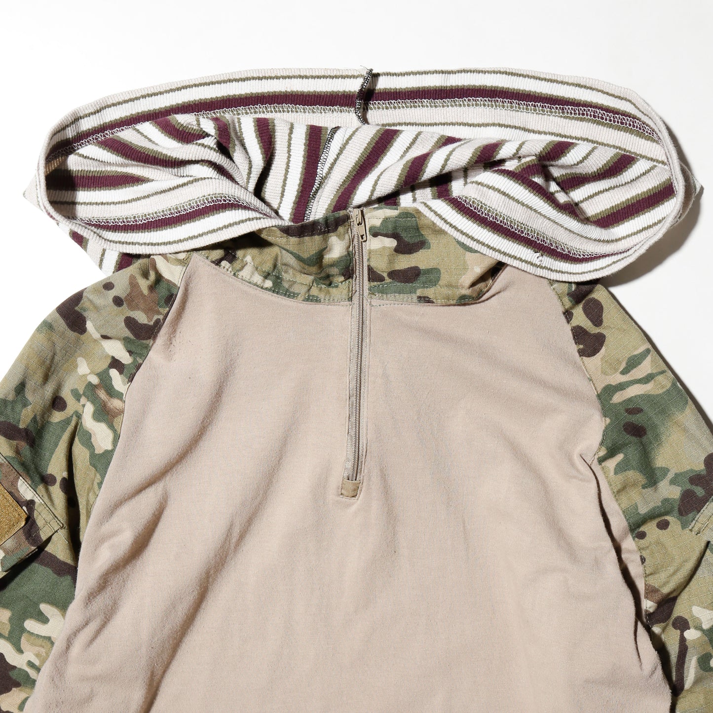 *one-off hybrid hooded cut sew