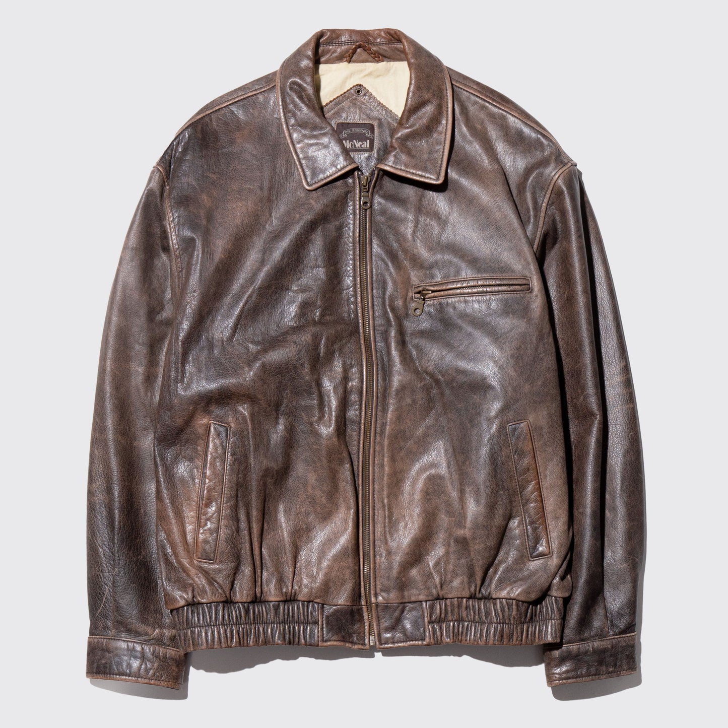 vintage faded leather jacket