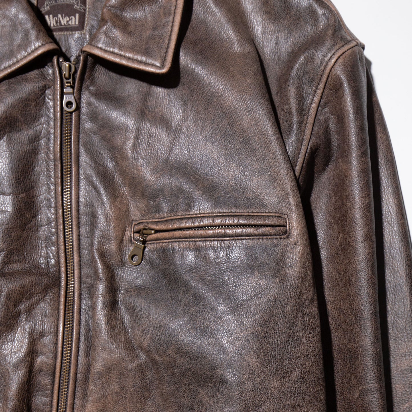 vintage faded leather jacket