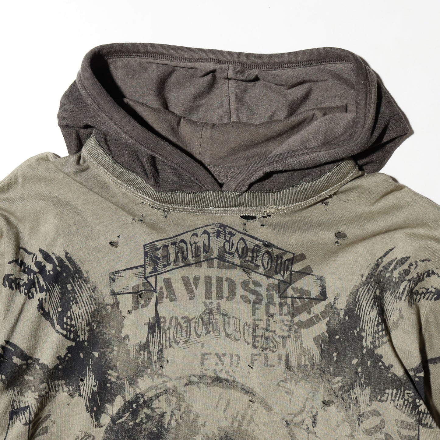 *one-off hybrid hooded cut sew