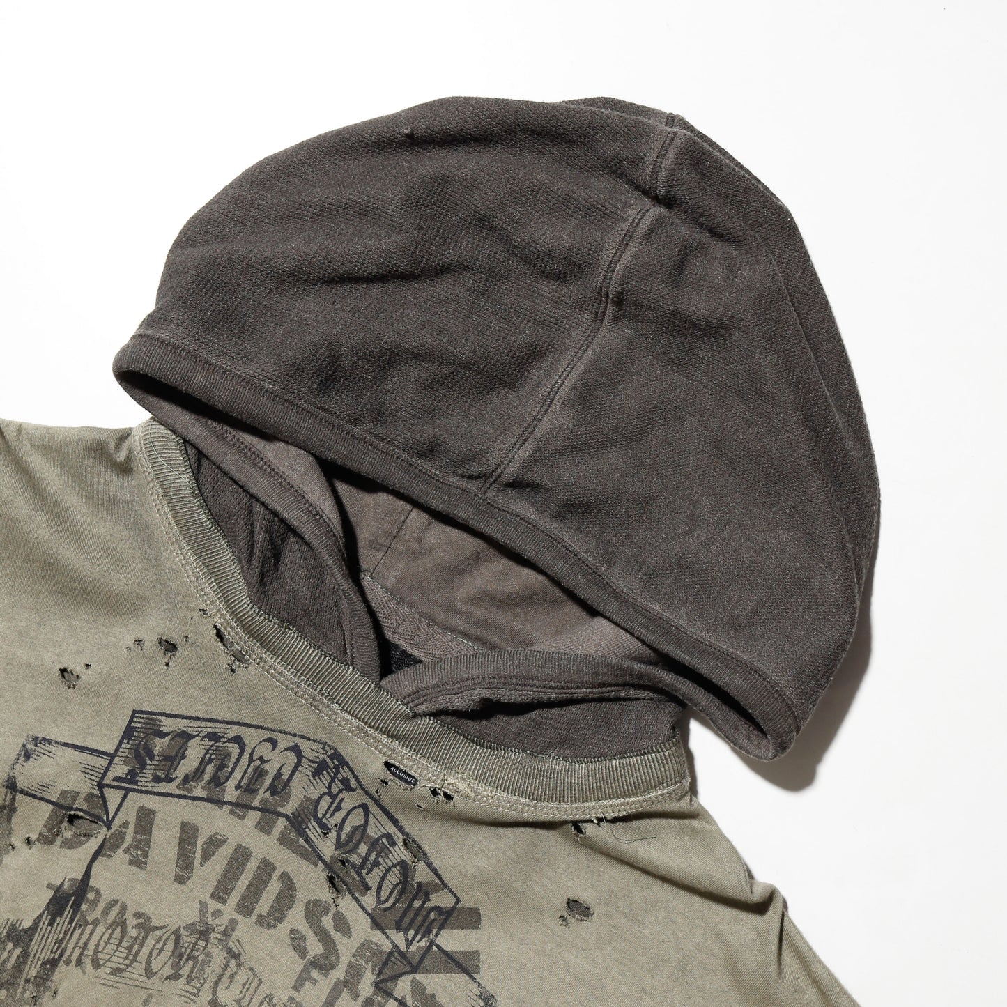 *one-off hybrid hooded cut sew