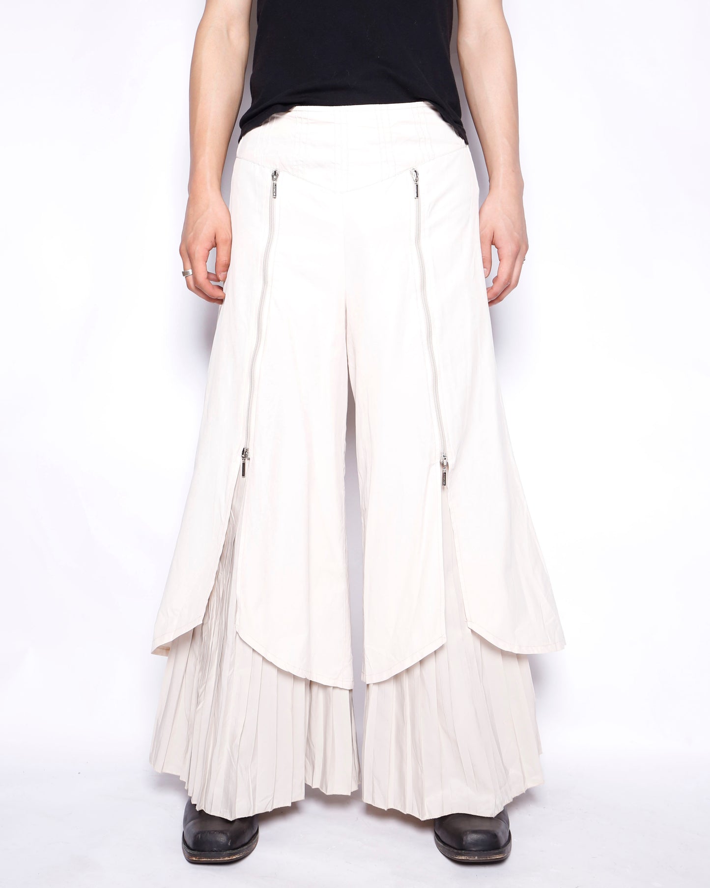 vintage euro layered pleats trousers