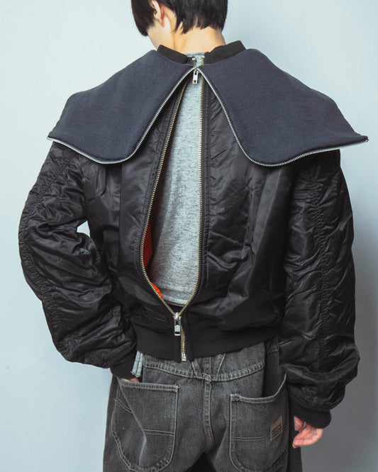 remake back zip bomber jacket