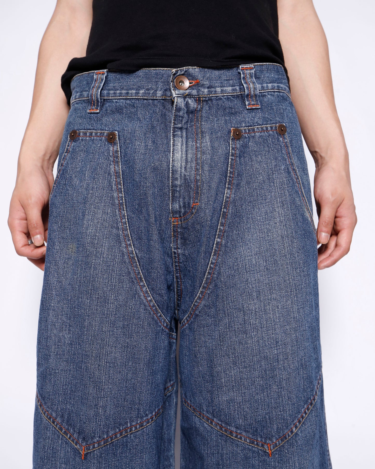 vintage double knee pocket painter jeans