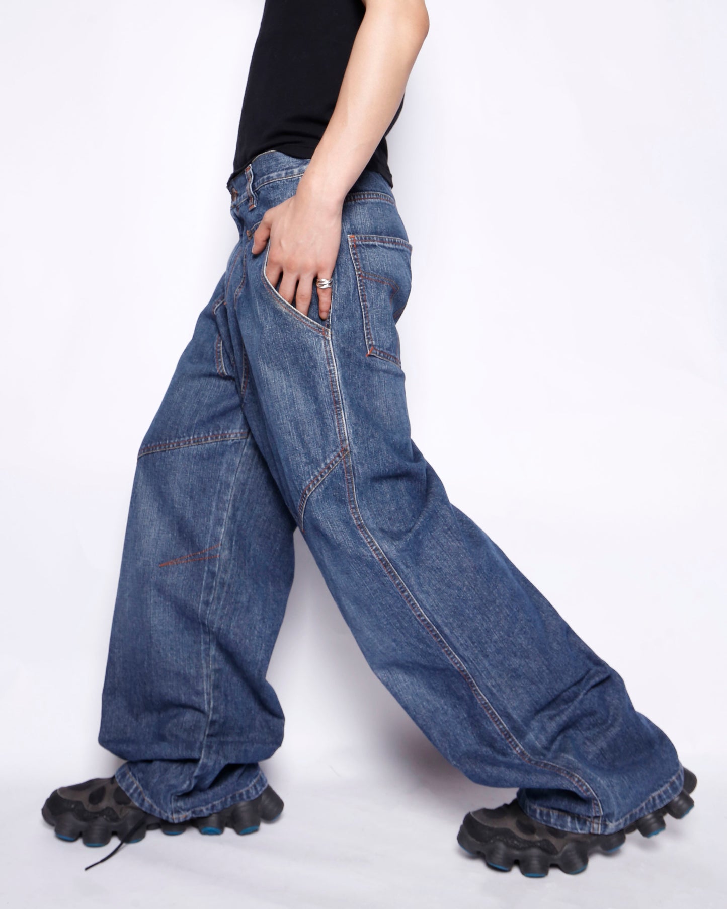 vintage double knee pocket painter jeans