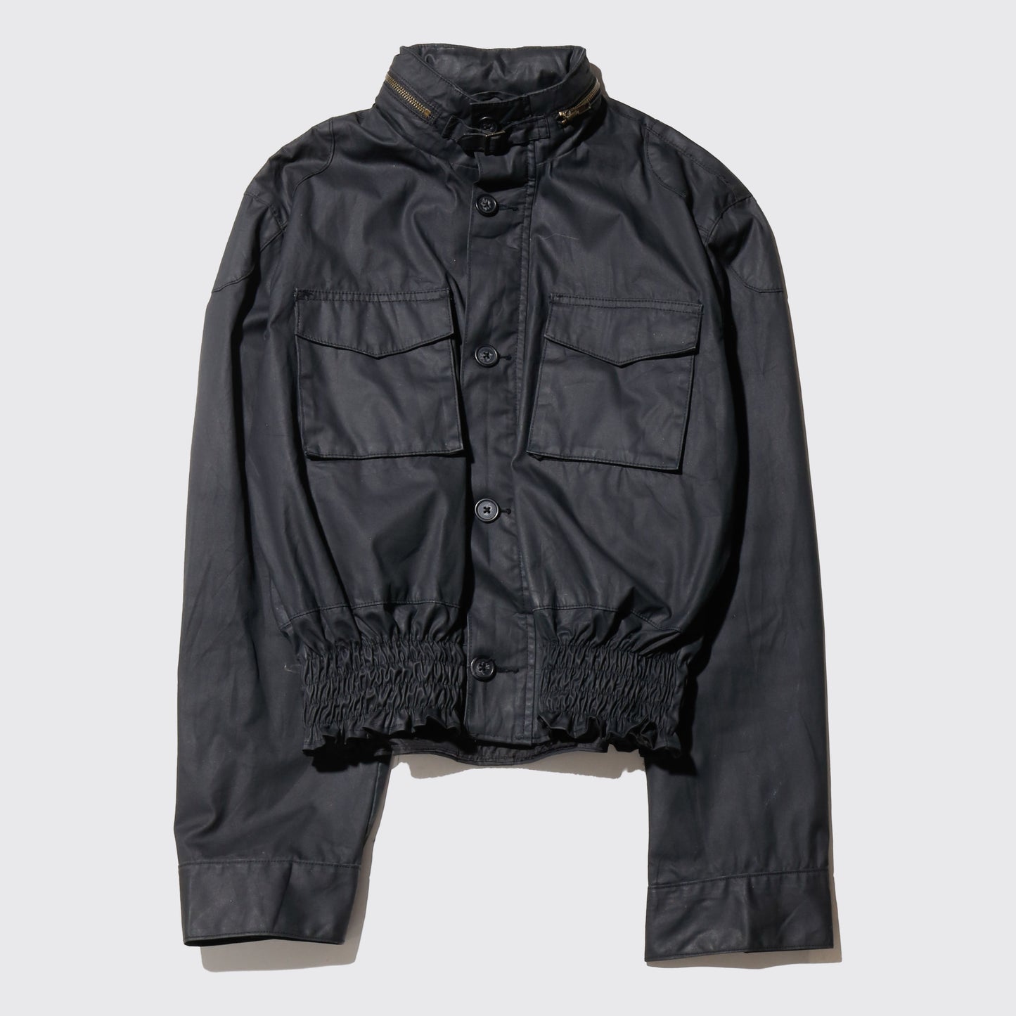 *one-off ribbed coating field jacket