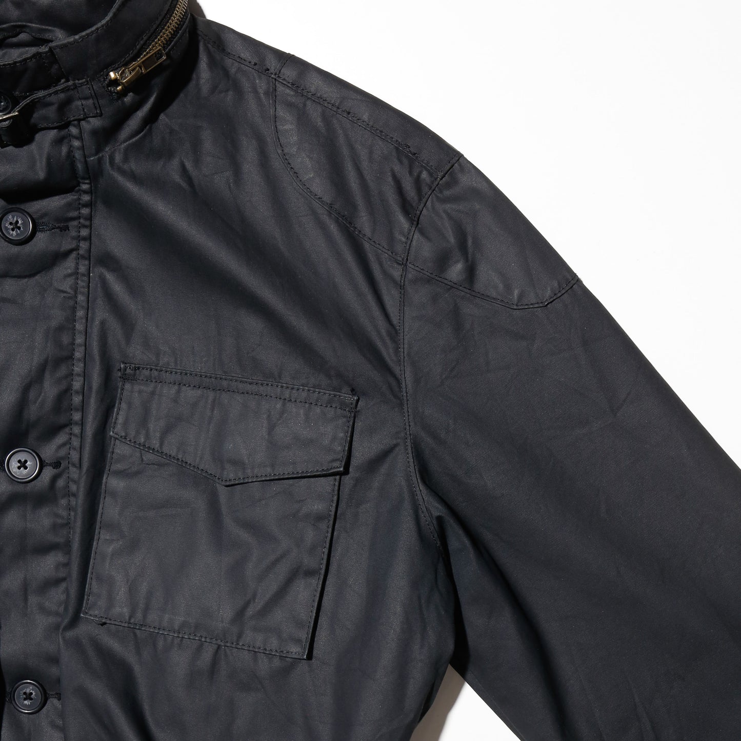 *one-off ribbed coating field jacket