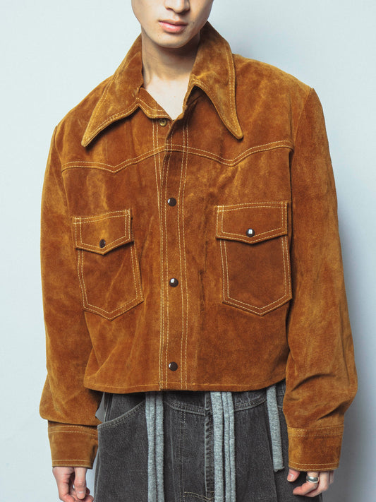 vintage 70's suede trucker jacket