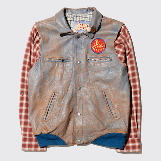 *one-off hybrid leather jacket